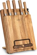 Klarstein Комплект ножове Komaki 8 бр. 5 ножа 3 дъски за рязане Чистачка за ножове Държач за ножове Държач за тава