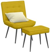 4012333 vidaXL Релаксиращ стол с табуретка Жълто кадифе