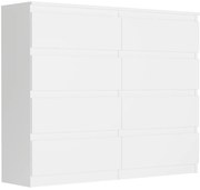 Комод с 8 чекмеджета R-120-S8 - различни цветови варианти Бял