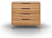 Нисък скрин от масивен дъб в естествен цвят 95x80 cm Twig – The Beds