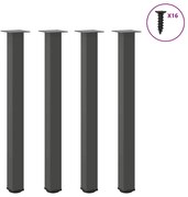 4012474 vidaXL Крака за бар маса, 4 бр., антрацит, 90-92 см, стомана