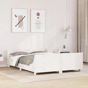 850771 vidaXL Рамка за легло без матрак, бял, 120x200 см, бор масив