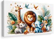 Картина на платно – Царят на джунглата и неговите сладки приятели
