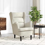 324068 vidaXL Фотьойл, кремавобял, кадифе