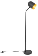 Модерна подова лампа черна със злато регулируема - Morik