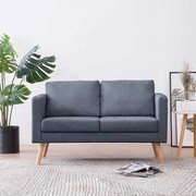 242220 vidaXL Двуместен диван, плат, тъмносив