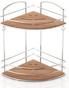 Ъглова етажерка за баня TEKNO TEL BK-074 , 2 нива , дърво