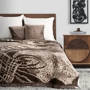 Луксозно одеяло EVA MINGE - кафяво с пискюли Ширина: 220 см | Дължина: 240 см