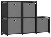322603 vidaXL Органайзер с 5 отделения с кутии, черен, 103x30x72,5 см, плат