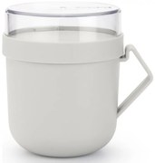 Чаша за супа с капак Brabantia Make&Take 1006295, 600+180 мл, Винтов капак, Без BPA, Сив