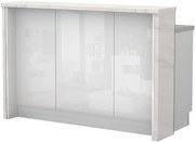 Островна кухненска пейка Raval-Length: 150 cm.-White glossy-White Marble