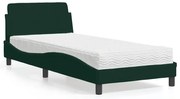 3208294 vidaXL Легло с матрак Dover, тъмнозелено, 80x200 см, кадифе