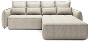 Бежов кадифен сгъваем/с място за съхранение ъглов диван (десен ъгъл) Campo – ELTAP