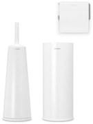 Комплект аксесоари за тоалетна Brabantia ReNew 1003475, 3 части, Устойчиви на корозия, Бял