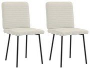 4101142 vidaXL Трапезни столове, 2 бр, кремави, кадифе