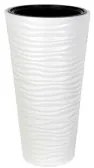 Serinova - Пластмасова кашпа ф30xh57см, 5,5л, бяла-(KVT1)