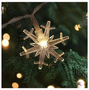 LED Коледен външен гирлянд 20xLED/2xAA 2,2 m IP44 топла бяла снежинки