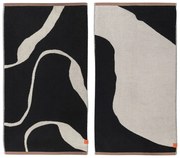 Черно-бели кърпи в комплект от 2 бр. от органичен памук 50x90 cm Nova Arte - Mette Ditmer Denmark