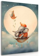 Картина на платно – Мечтателен слон над облаците