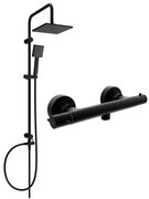 Mexen Tord външен душ комплект с термостатичен душ кран Slim, черен - 77105200-70
