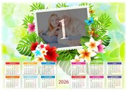 Пакет от 5 бр. Еднолистов календар 2026 г. - Цветя