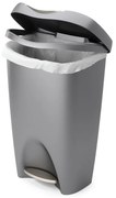 Сиво пластмасово кошче за боклук с педал 50 l Brim – Umbra