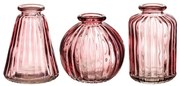 Комплект от 3 вази от розово стъкло Bud - Sass &amp; Belle