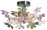 Плафон хром с многоцветни пластмасови цветя 38 см - Fiore