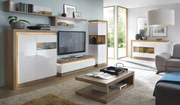 TV шкаф Lynx 2S-Естествено-Бяло