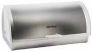 Кутия за хляб Kinghoff KH 3203, 39.5x28x18.5 см, Стомана, Полупрозрачен капак, Бял/сив