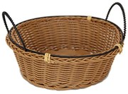 Панер кръгъл водоустойчив PVC с метални дръжки 20x7см кафяв TU20753CS CN-(181073-2) - Horecano