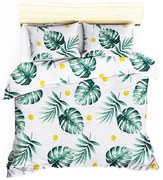 Комплект от памучно шалте и 2 калъфки за възглавници Masso Jungle, 200 x 220 cm Kapitone Monstera - Mijolnir