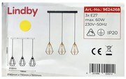 Lindby - Пендел ELDA 3xE27/60W/230V