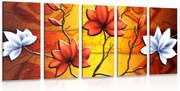 картини от 5 части – Цветя в етно стил