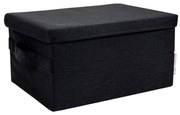 Черна текстилна кутия за съхранение с капак 35x19x26 cm Soft Storage – Bigso Box of Sweden