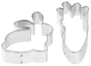 Комплект 2 бр формички за сладки заек и морков Dr.Oetker 1877, 2 модела, Неръждаема стомана, Сребрист