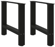4013284 vidaXL Крака за масичка за кафе, черни, 2 бр., 60 x (42-43) см, стомана