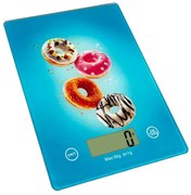 Кухненска везна Oliver Voltz OV51651KD Doughnut, 5 кг, ТАРА, Стъклена, Донат, Син