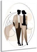 Картина на платно – Абстрактни форми елегантна двойка