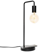 Модерна черна настолна лампа с безжично зареждане - Facil