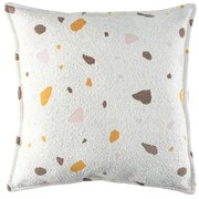 Кремава детска възглавница за диван от букле и шенила Terrazzo Block – Wigiwama