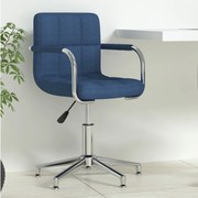 334733 vidaXL Въртящ се офис стол, син, текстил