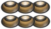 Комплект от 6 модерни вградени прожектори черни - Dept