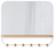 Бяла стенна закачалка от букова дървесина с рафт Estique - Umbra