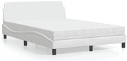 3208378 vidaXL Легло с матрак Dover, бяло, 120x200 см, изкуствена кожа