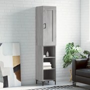 3200327 vidaXL Висок шкаф, сив сонома, 34,5x34x180 см, инженерно дърво