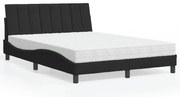 3208600 vidaXL Легло с матрак Hanko, черно, 140x200 см, кадифе