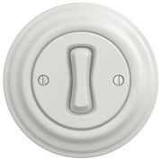 Kliklap - Ретро еднополюсен ключ с рамка № 1, бял