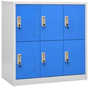 336437 vidaXL Заключващ се шкаф, светлосиво и синьо, 90x45x92,5 см, стомана