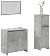 3324852 vidaXL Комплект мебели за баня от 3 части бетонно сив инженерно дърво